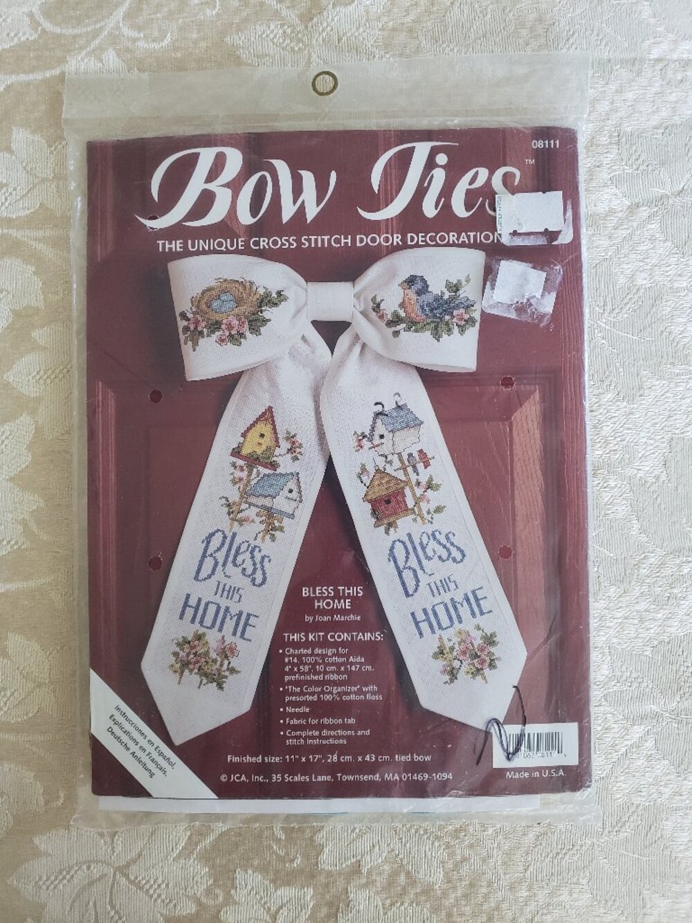 JCA Bow Ties Cross Stitch Door Decoration Kit